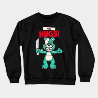 Cute Retro "Free Hugs" Evil Teddy Bear Crewneck Sweatshirt